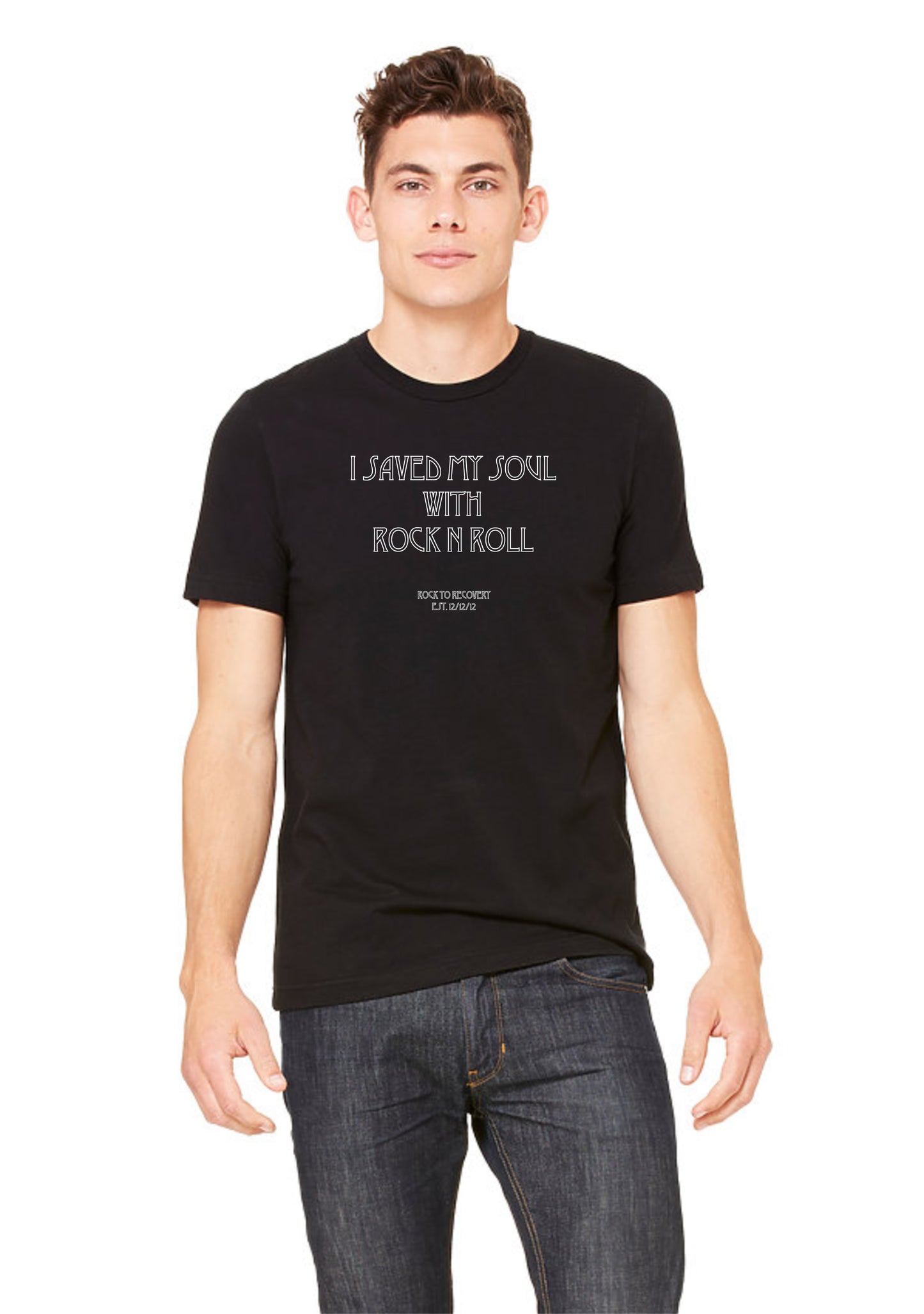 T-Shirt: I Saved My Soul with Rock N Roll: Est. 12/12/12 (Unisex)